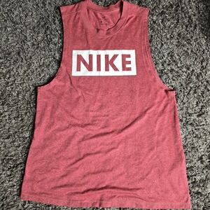 Nike Dri-FIT Muscle Tank Top Womens Medium Pink Heathered Sleeveless Gym Shirt